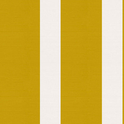 Marquette wallpaper pattern detail – mustard and ivory uneven stripes with luminous silk finish
