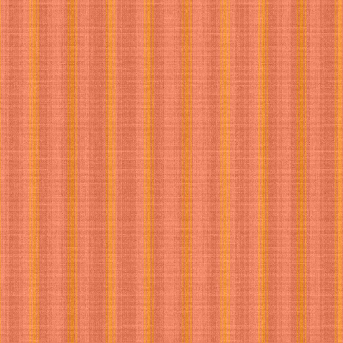 Lachman wallpaper pattern detail – Flash Mandarin orange ticking stripe with linen finish texture