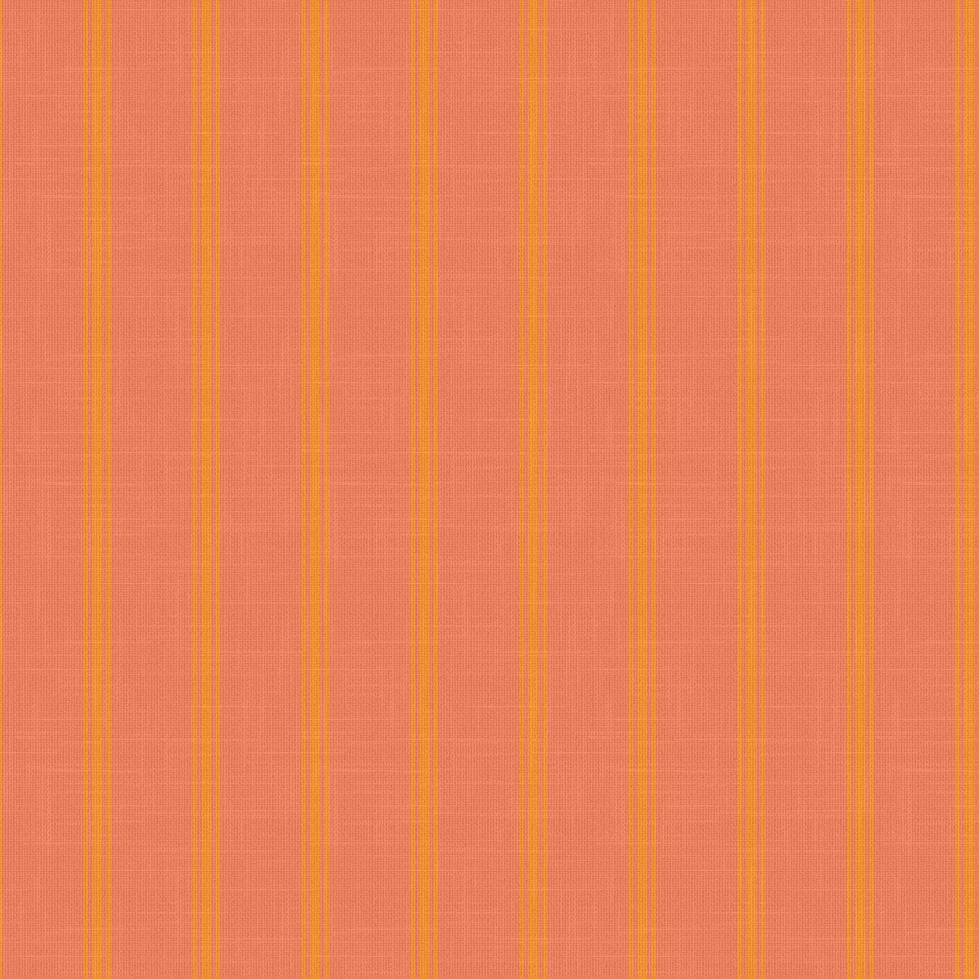 Lachman wallpaper pattern detail – Flash Mandarin orange ticking stripe with linen finish texture