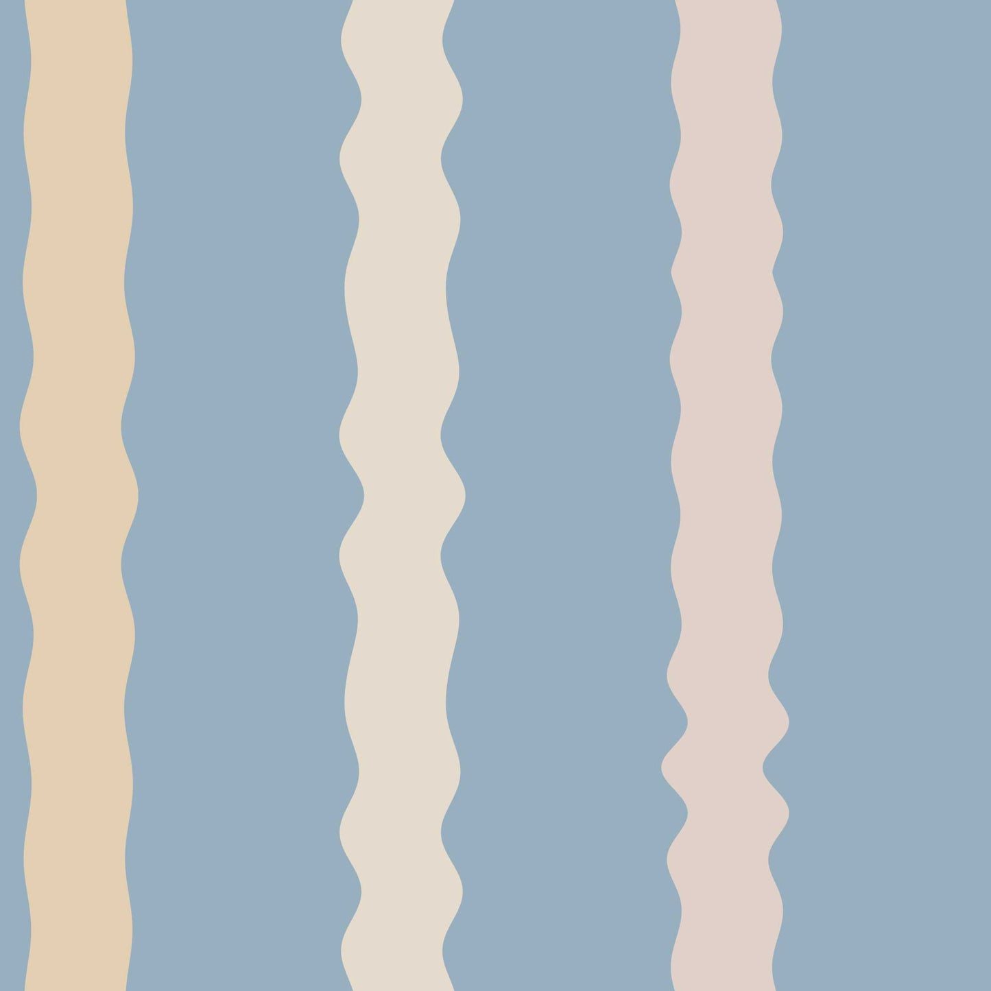 Pale blue and cream wavy stripe wallpaper detail – soft vertical waves