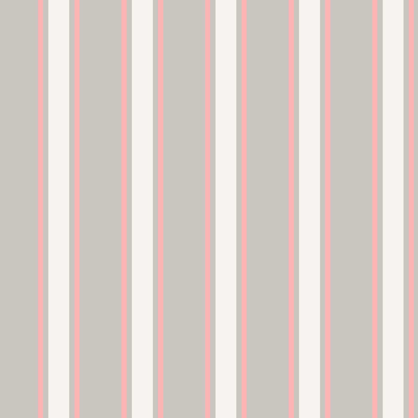 La Solana wallpaper detail – pink, grey, and white vertical stripes