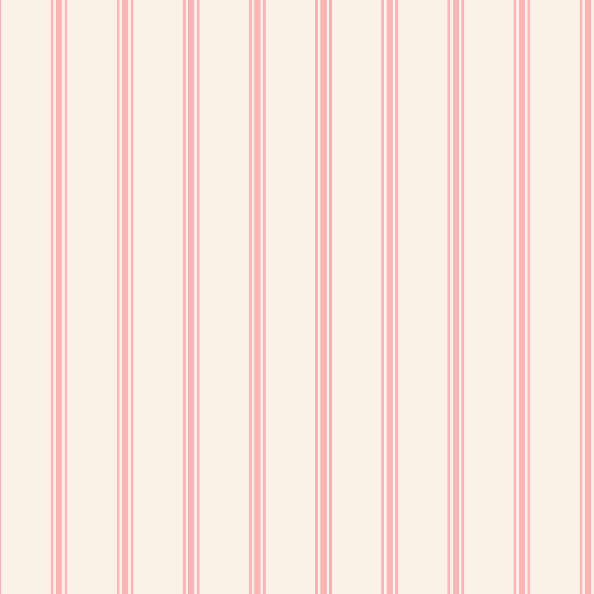 narrow pink and white ticking stripe wallpaper pattern close-up