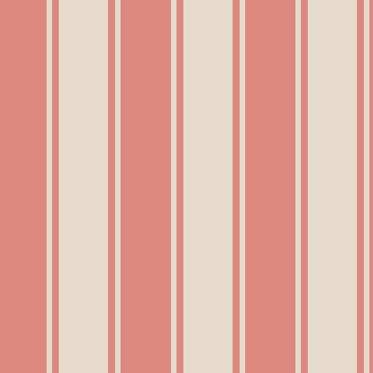 straight striped wallpaper detail showing lox pink and silt cream