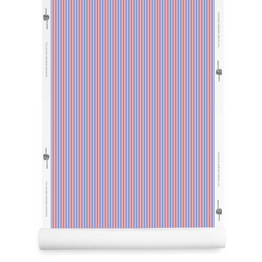 pink and purple striped wallpaper roll with fine 1/4 inch stripes
