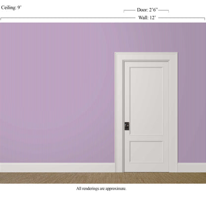pink and purple striped wallpaper in a softly styled youthful interior
