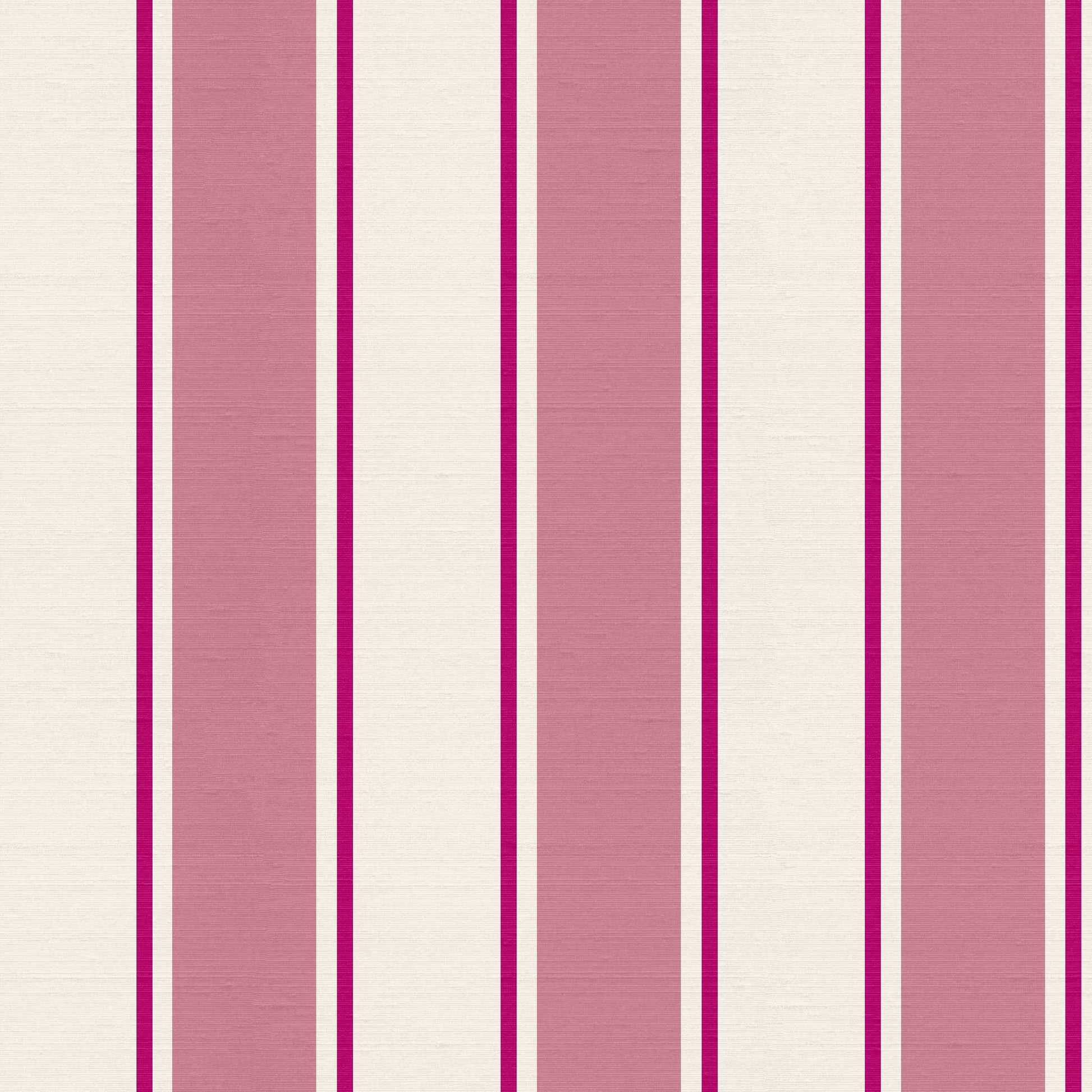 preppy pink and white striped wallpaper  pattern detail with diva pink accent and silk finish