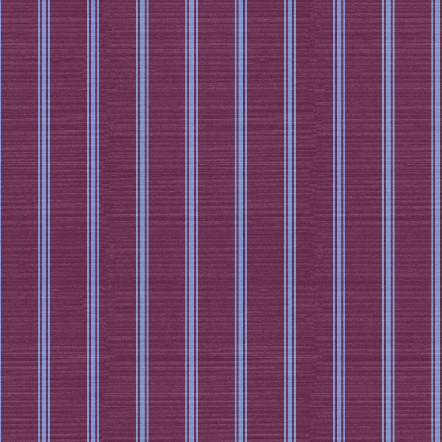 Lachman wallpaper pattern detail – violet and blue ticking stripes on soft silk texture