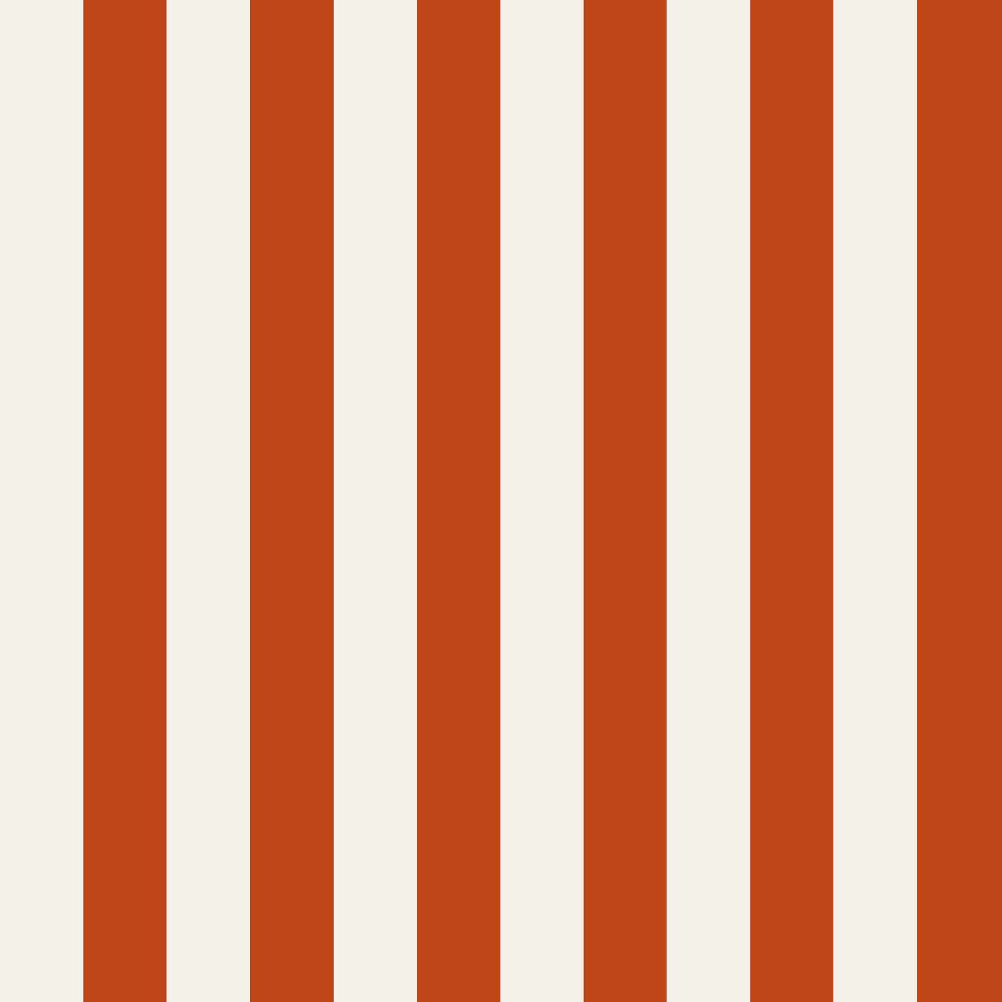 Athens wallpaper pattern detail – persimmon red and soft cream stripes on smooth finish