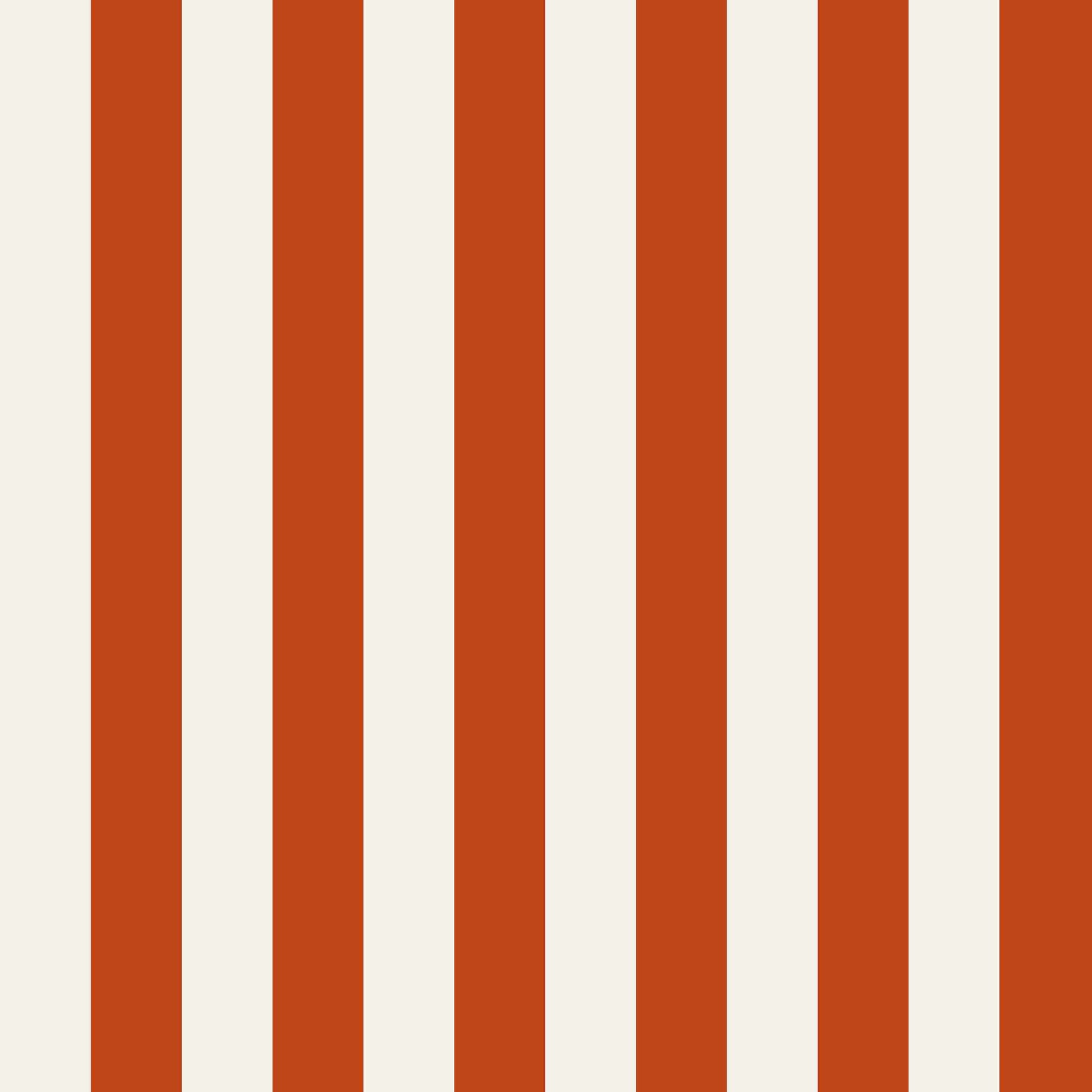 Athens wallpaper pattern detail – persimmon red and soft cream stripes on smooth finish