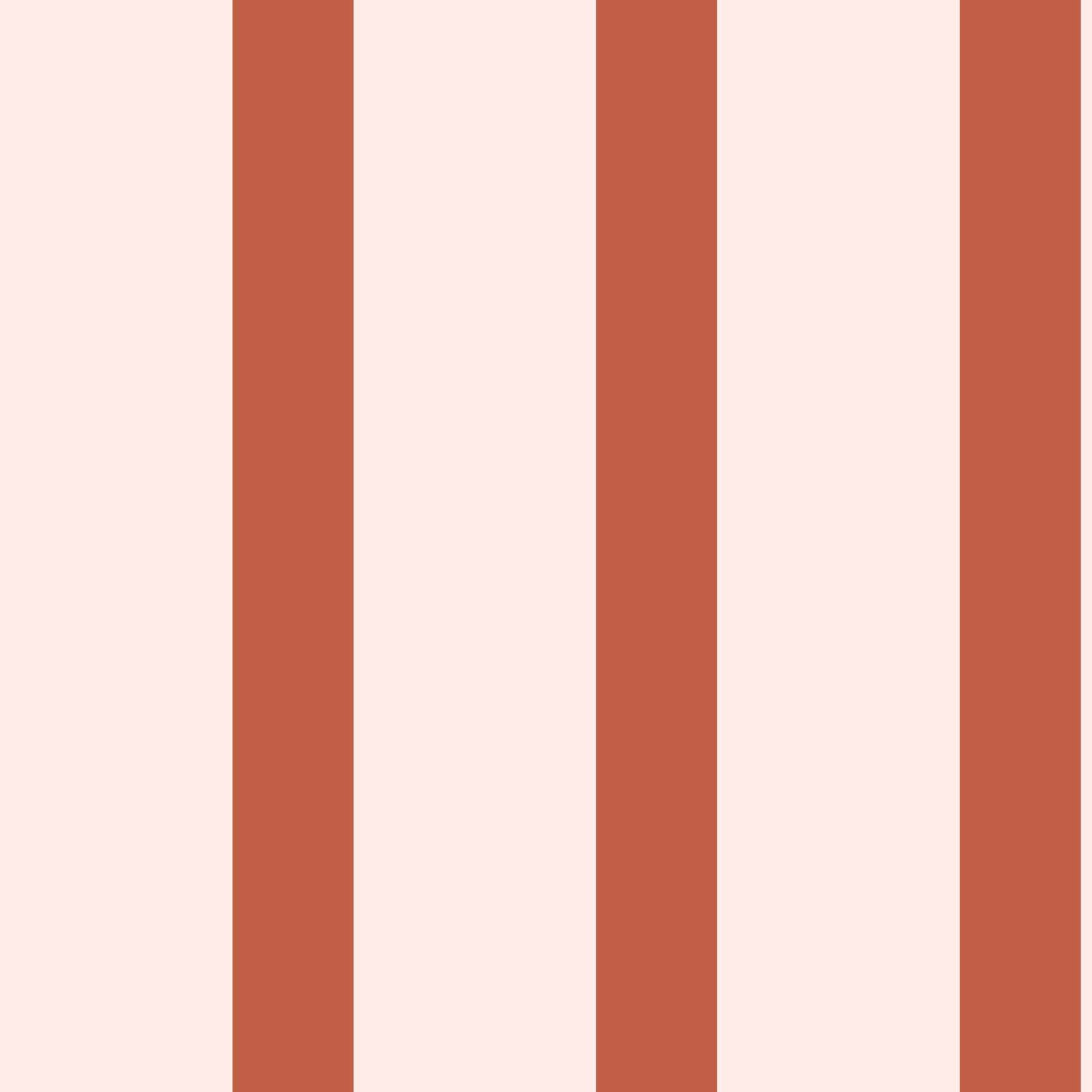 Glenrose wallpaper pattern detail – terracotta and blush vertical stripes on smooth finish