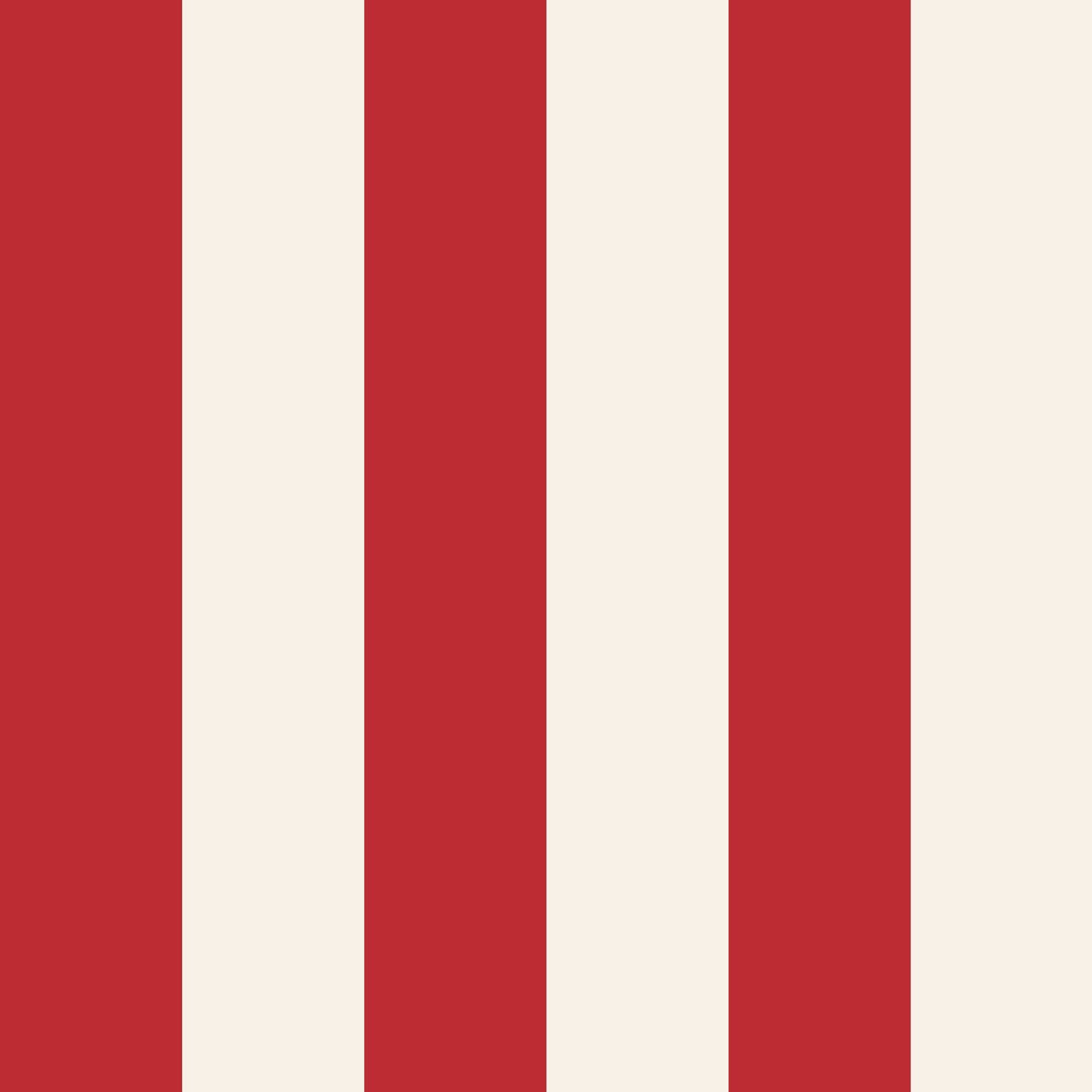 Grandeur wallpaper pattern detail – saturated red and warm white wide vertical stripes
