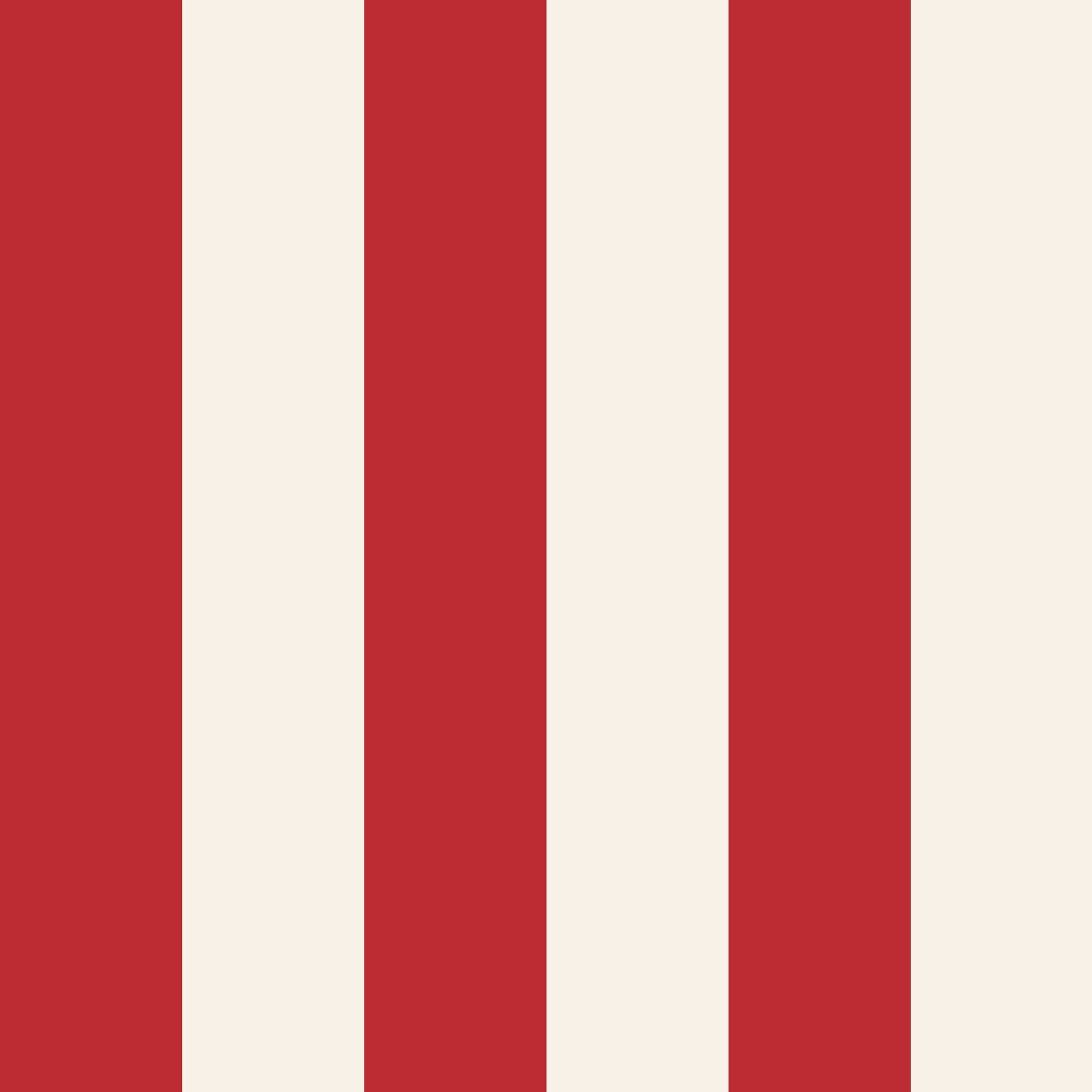 Grandeur wallpaper pattern detail – saturated red and warm white wide vertical stripes