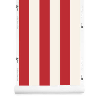 Red and White Striped Wallpaper wallpaper roll – Grandeur