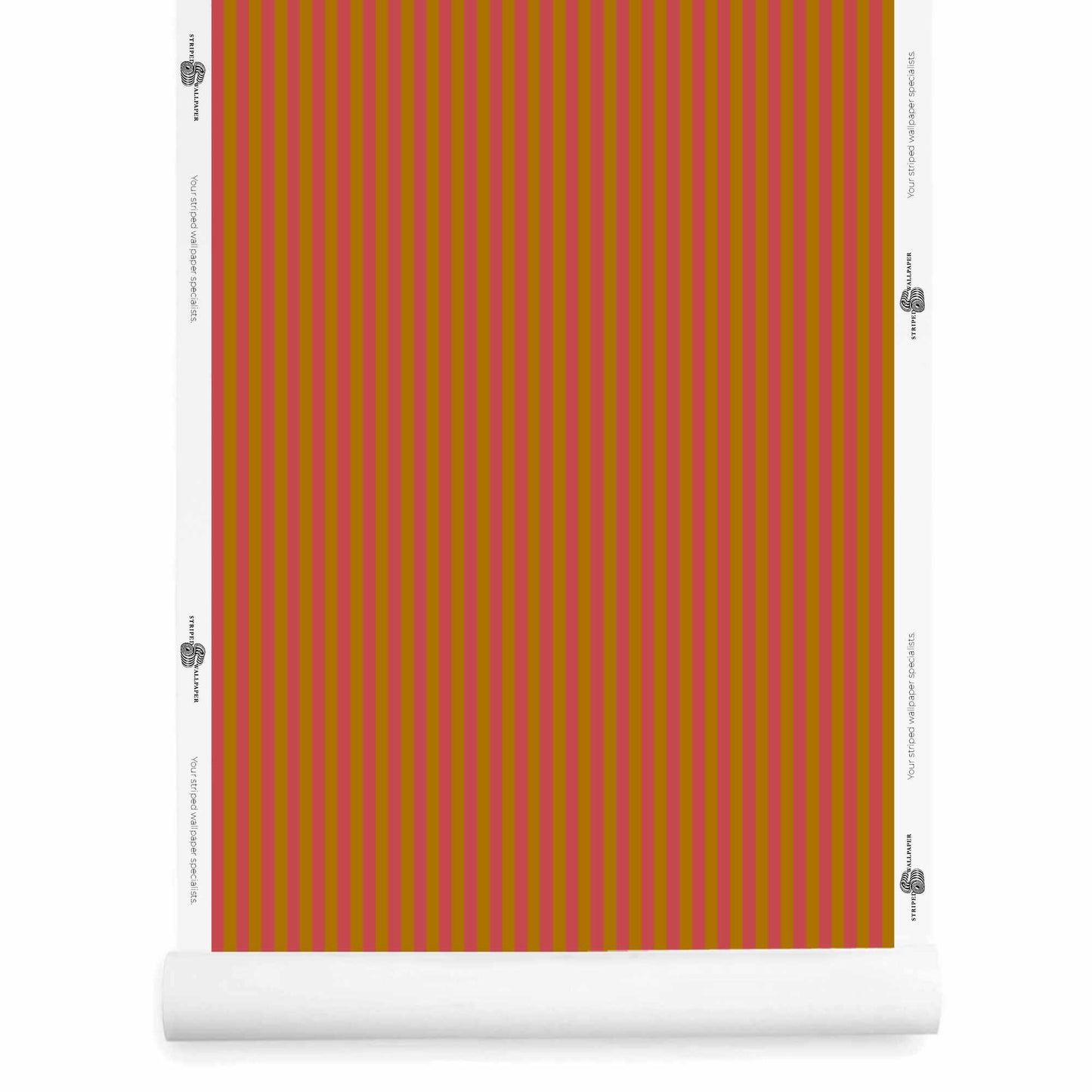 Red and yellow striped wallpaper roll – Marengo – Rouge Ingot