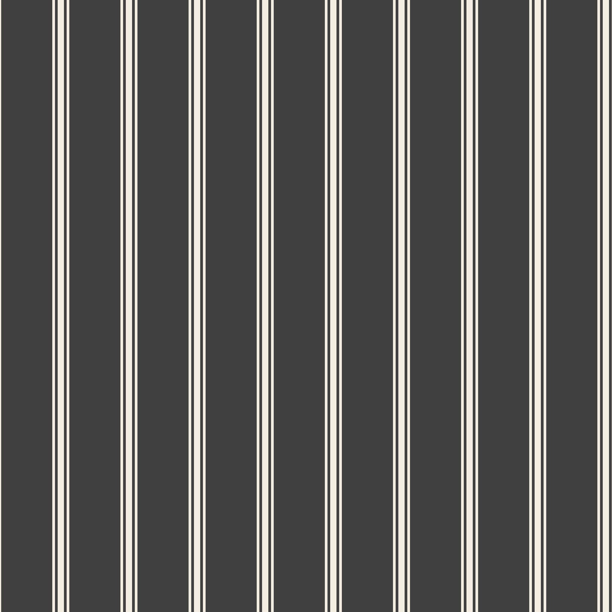 Soft black and cream ticking stripe wallpaper pattern with vintage industrial style – Lachman
