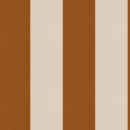 Emmerson wallpaper pattern – wide spiced brown stripes with subtle silk sheen