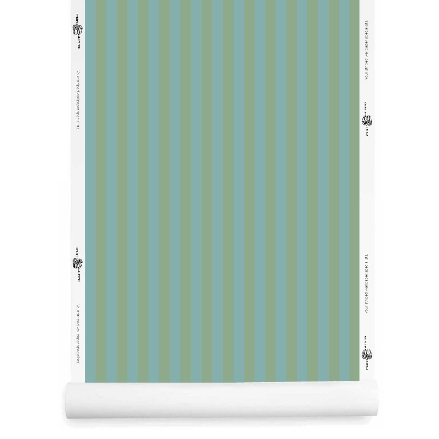 Teal Blue and Green Striped Wallpaper wallpaper roll – Laurice Celadon Eucalyptus