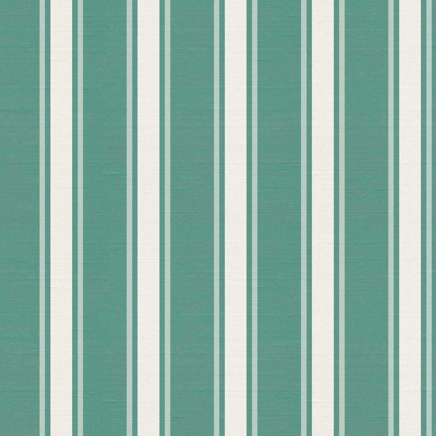 La Solana stripe wallpaper pattern detail – teal and cream vertical stripes with silk texture