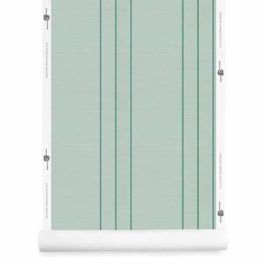 Teal and green pinstriped wallpaper roll with silk finish – Arno Agave Namesake