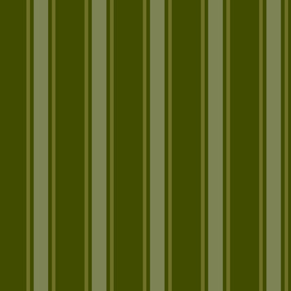 La Solana wallpaper detail showing canopy, myrtle, and olive triple stripes on matte finish