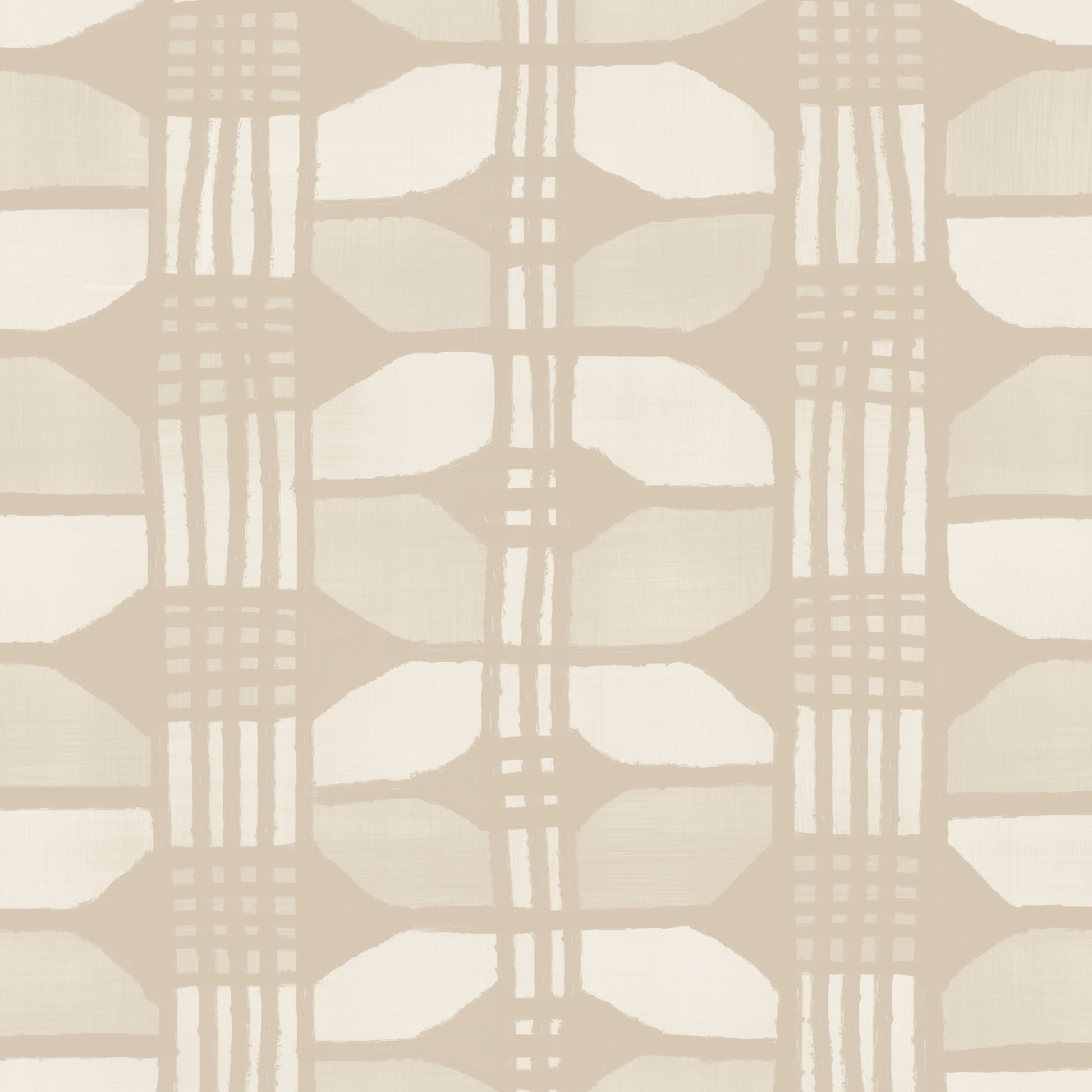 Minimalist basket weave wallpaper in plaster – artistic stripe design with tone-on-tone structure with natural beige and cream colors - a detail of the pattern