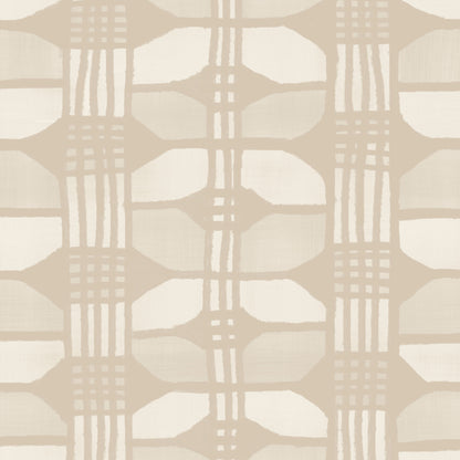 Minimalist basket weave wallpaper in plaster – artistic stripe design with tone-on-tone structure with natural beige and cream colors - a detail of the pattern