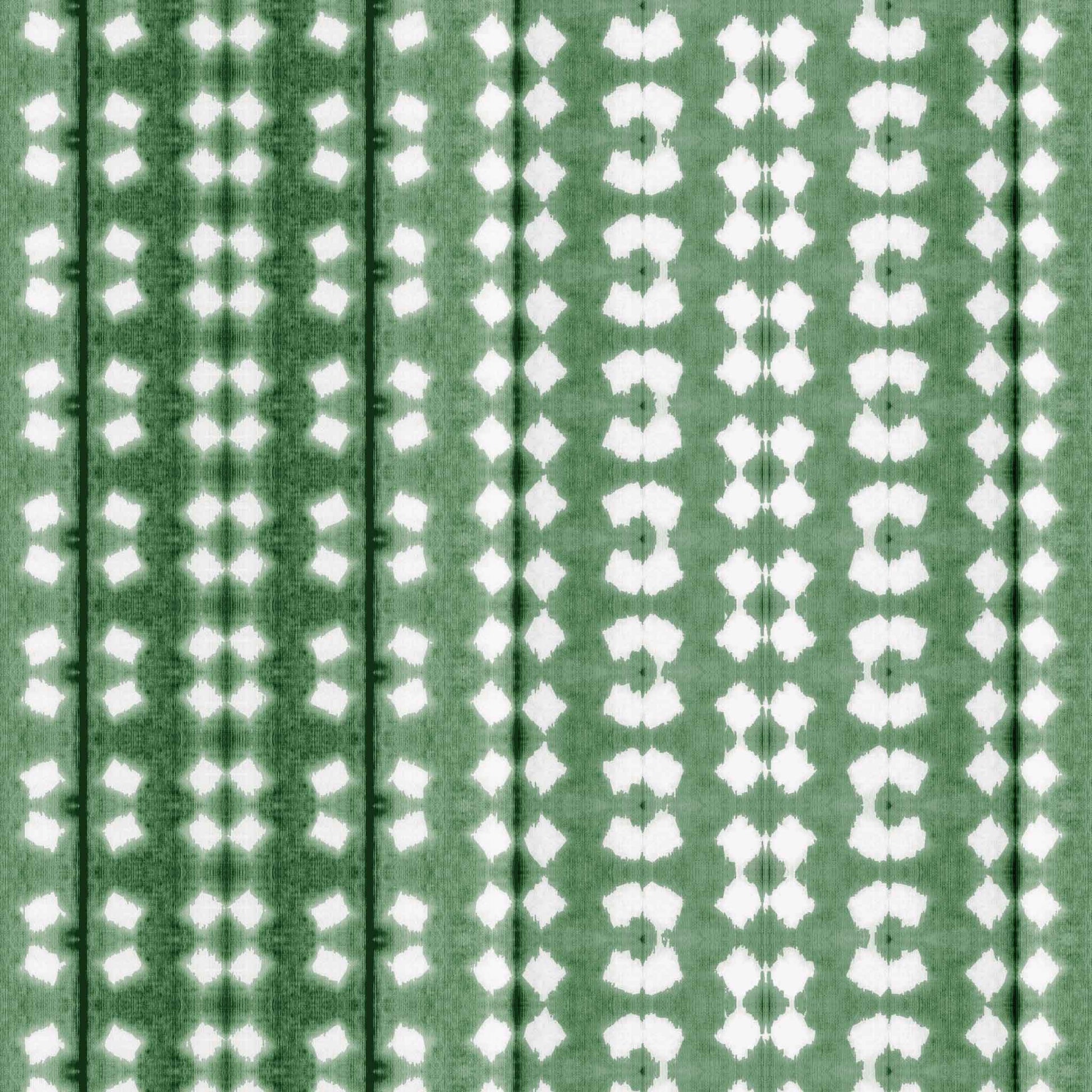 Ombre wallpaper with stripes in fern green, featuring soft vertical bands and artisanal dye-inspired texture.