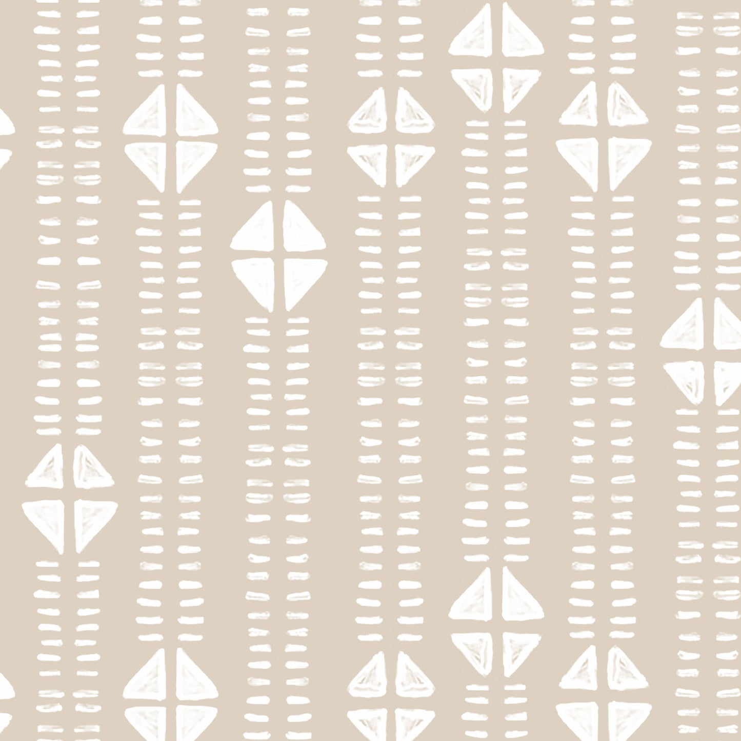 Soft neutral-colored modern folk wallpaper with subtle diamond and stripe pattern