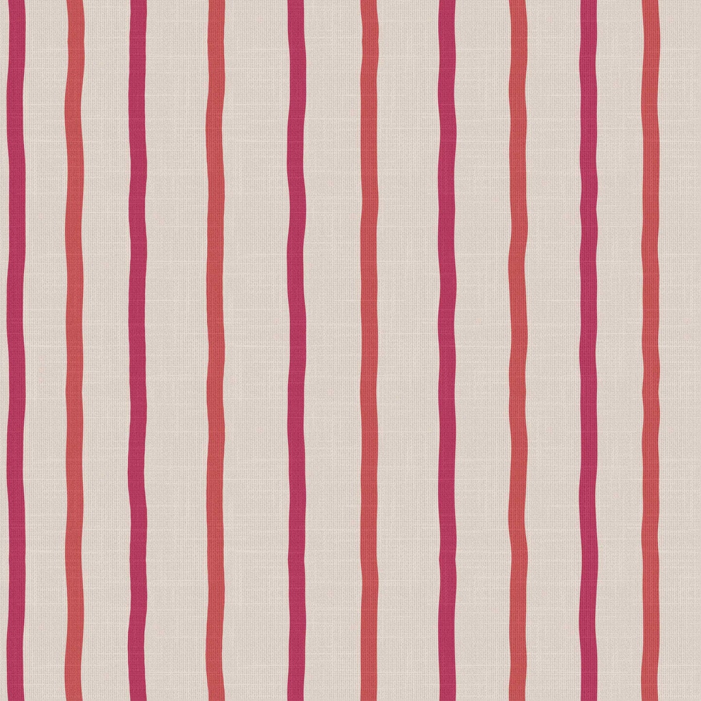 Earlham wallpaper detail – Roux, Red Dash, and Crimson Kiss stripes on soft linen texture