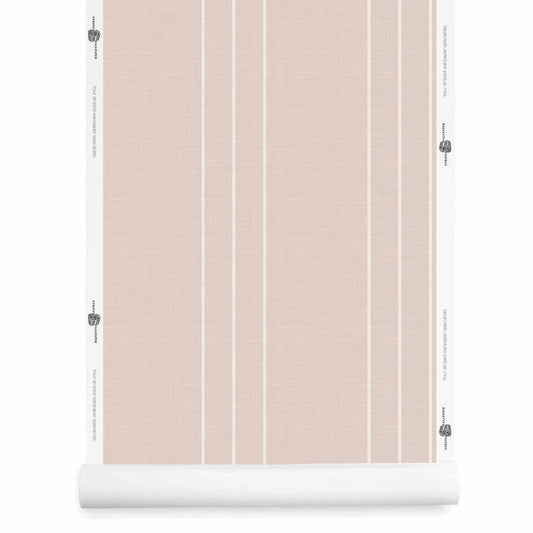 White Pinstripe Wallpaper roll – Arno Ivory Billow linen finish