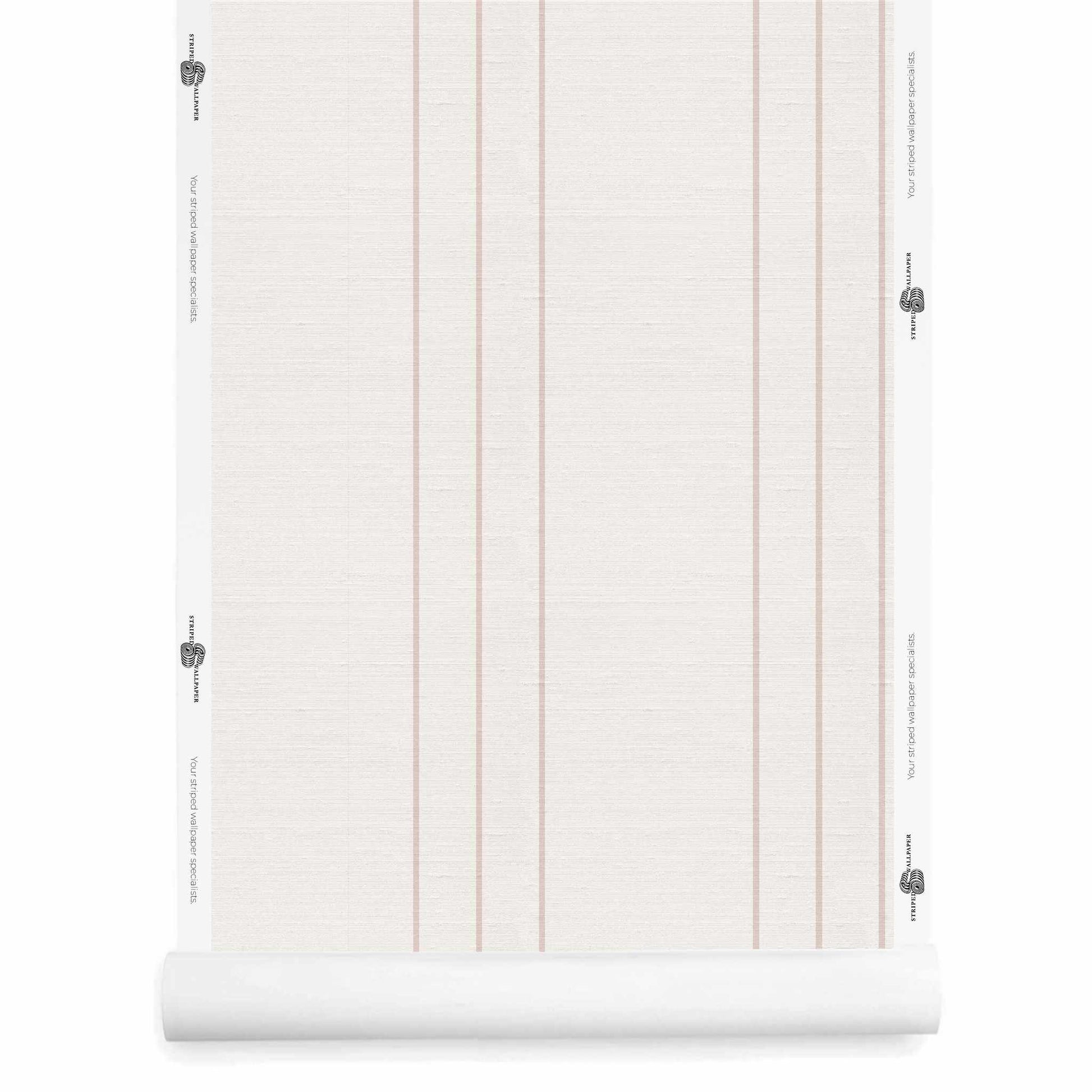 White Pinstripe Wallpaper roll – Silk Finish Arno Ivory Billow