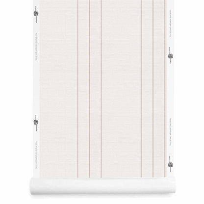 White Pinstripe Wallpaper roll – Silk Finish Arno Ivory Billow