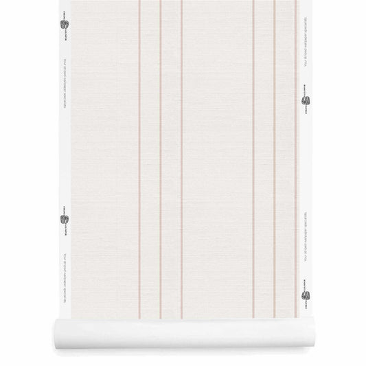 White Pinstripe Wallpaper roll – Silk Finish Arno Ivory Billow