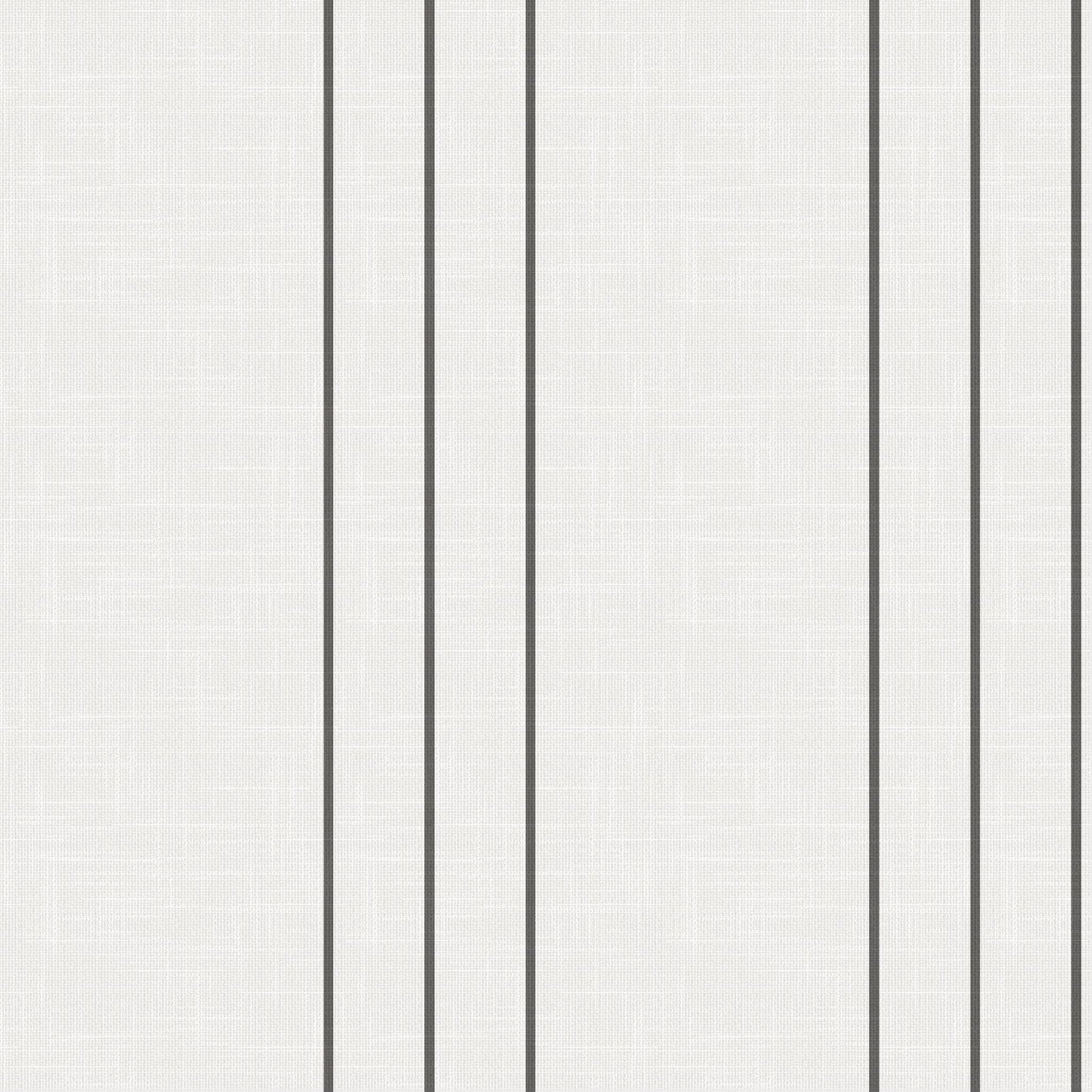 White and black pinstripe wallpaper pattern with linen texture – Arno