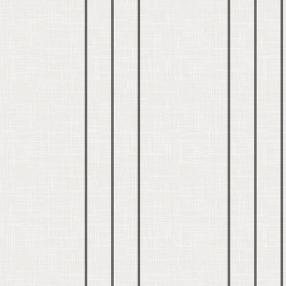 White and black pinstripe wallpaper pattern with linen texture – Arno