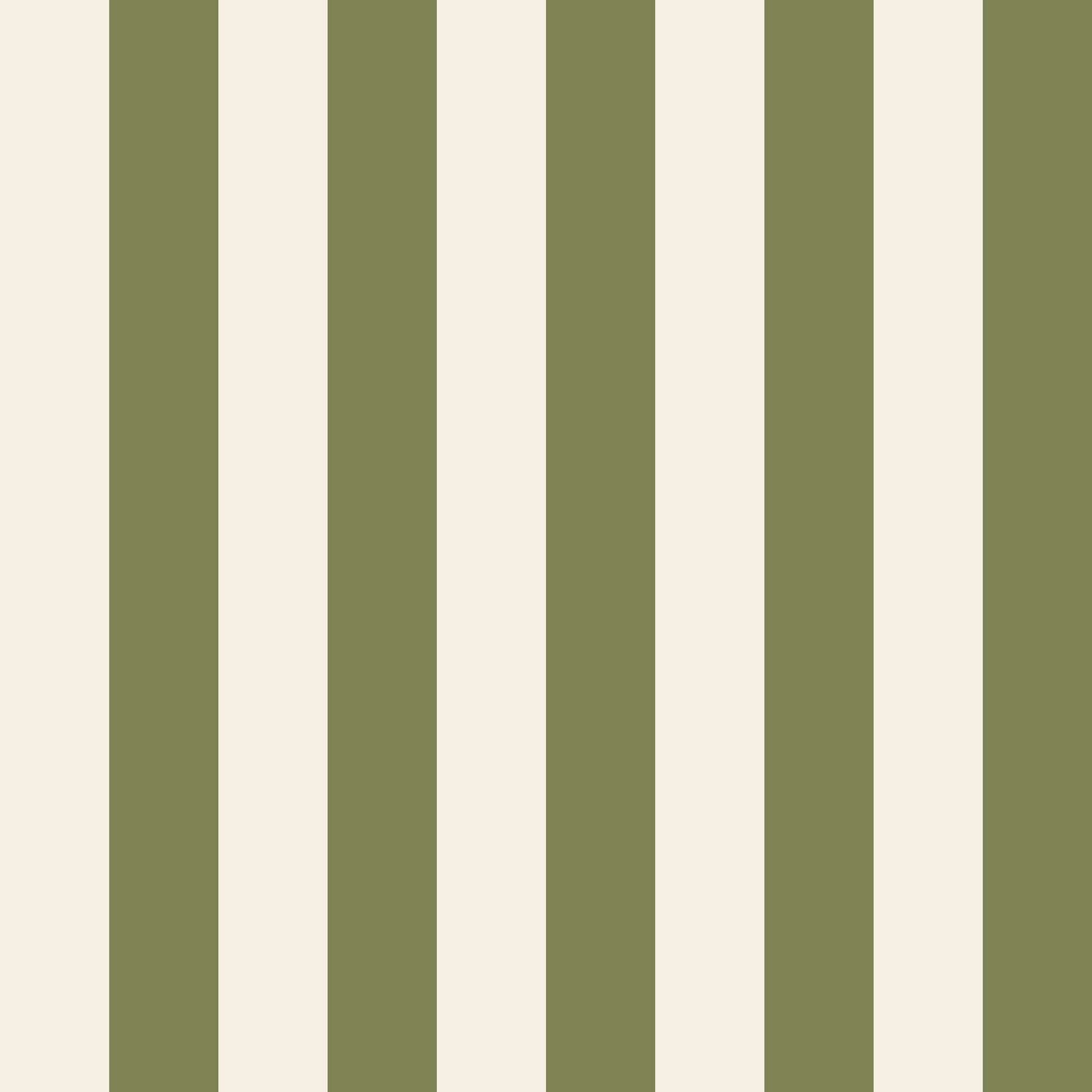 Alegre wallpaper detail – olive green and cream stripes on smooth matte finish
